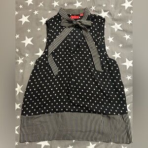 Elle Stripes and Polka Dots Sleeveless Blouse